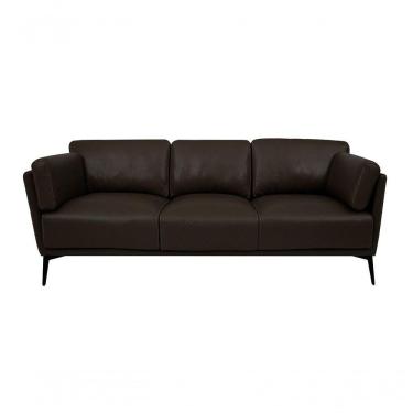 Imagem de Sofá De Couro Lexus 3 Lugares Marrom - Mempra