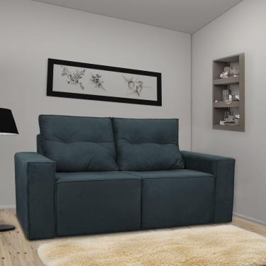 Imagem de Sofá 2 Lugares Onix 1,80m Para Sala Confortavel Sued Herrero Cor:azul Marinho