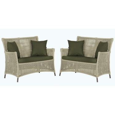 Imagem de 2 Sofás área Externa Igapó Alumínio Marrom Corda Náutica E13 Rami