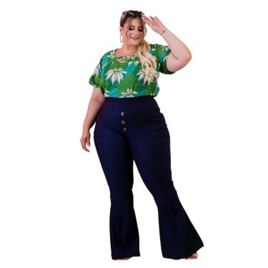 Imagem de BLUSA MANGA CURTA PLUS SIZE FLORAL DOLCE SEDUTTI C31