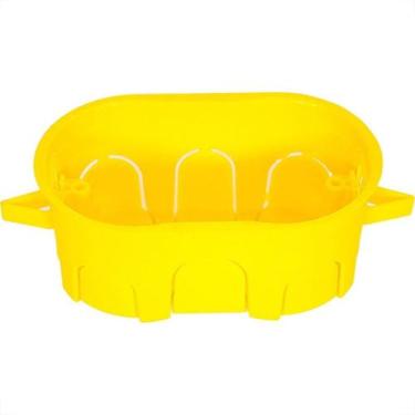 Imagem de Caixinha Luz Plastica 4X2 Mondiale Amarela Drywal 600 - Kit C/10