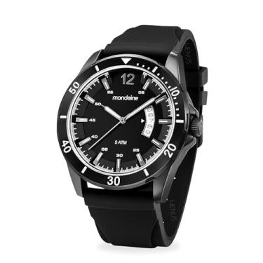 Imagem de Relógio Mondaine Masculino Analógico Quartz Esportivo Casual De Pulso Preto A Prova D'água Em 50 Metros Preto Pulseira Em Silicone Original