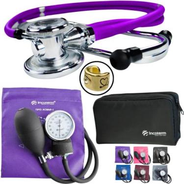 Imagem de Kit Aparelho Pressao Esteto Estetoscopio Esfigmo Pa Med Incoterm Premi