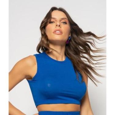 Imagem de Cropped Salvatore Fashion Regata Recorte Malha Feminino-Feminino