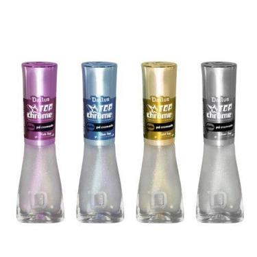 Imagem de Kit 4 Esmalte Dailus Top Chrome Nova Coleção Efeito Cromado