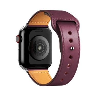 Imagem de Pulseira De Couro Unissex Para Apple Watch Série 3 4 5 6 7 8 9 10 Ultr