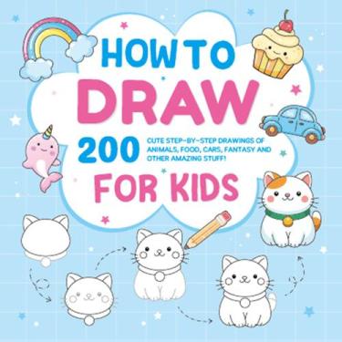 Imagem de Livro de desenho Como desenhar desenhos animados passo a passo para cr