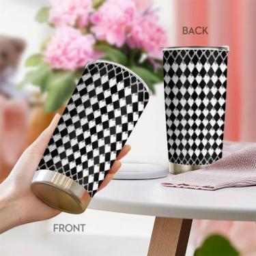 Imagem de Caneca de viagem Oasisdream Tumbler de aço inoxidável 600mL com tampa