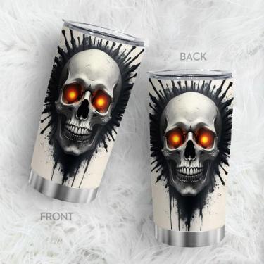 Imagem de Caneca de viagem Oasisdream Tumbler de aço inoxidável 600mL com tampa