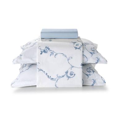 Imagem de Jogo de Cama Queen 100% Algodao Percal 180 Fios Uni Dohler Kit 4 Pecas