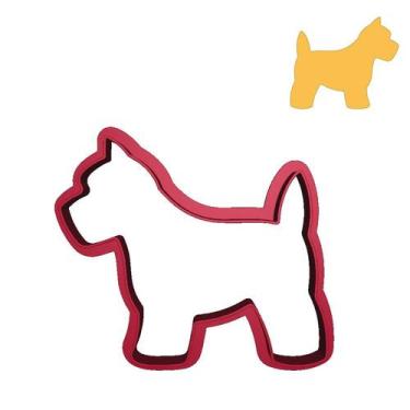 Imagem de Cortador Contorno Cachorro Terrier Em pé de Lado - DOCEIMPRESSO,  12cm