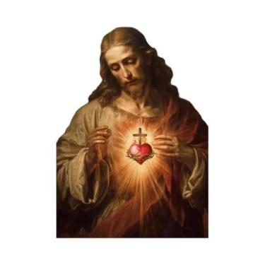 Imagem de Pintura Em Tela Sagrado Coração De Jesus E Virgem Maria, Arte Religios