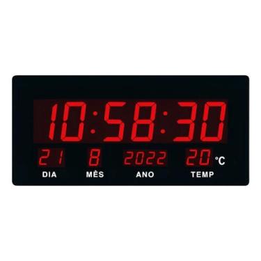 Imagem de Relógio Parede Digital Led Grande Calendário Temperatura - oas