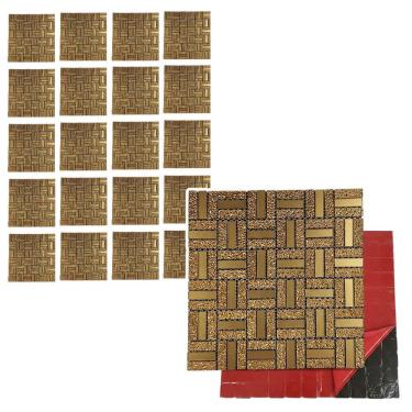 Imagem de Pastilha De Vidro Autocolante Kit 20 Parede Cozinha Banheiro Sala Decorativa Facil Aplicacao Moderna Reforma Requintado