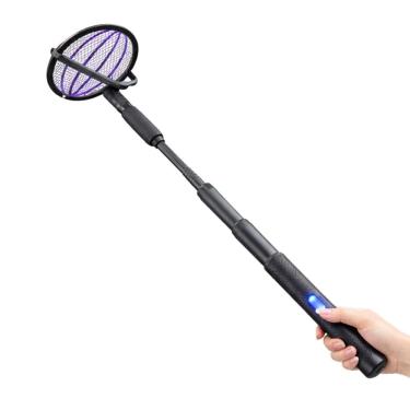 Imagem de Raquete Eletrica Mata Mosquito Pernilongo Mosca Inseto Bastao Recarregavel Luz UV Repelente Parede Mesa Casa Sala Quarto