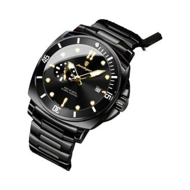 Imagem de Relógio De Quartzo Masculino À Prova d'Água Em Aço Inoxidável Luminoso