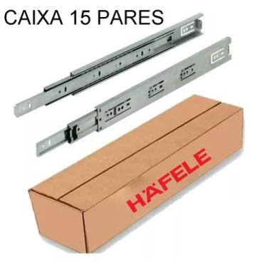 Imagem de CAIXA 15 PARES CORREDIÇA TELESCÓPICA 250MM 420.48.980 HAFELE 25 Kg