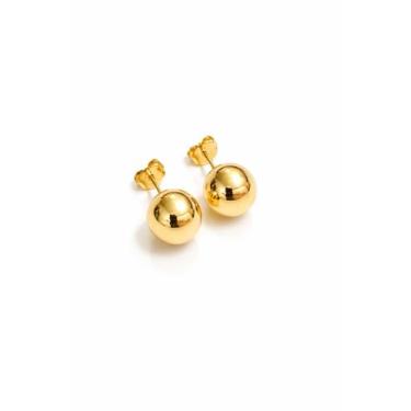 Imagem de Brinco Bola Banhado Ouro 18k - Atraktiva Jóias, 12mm