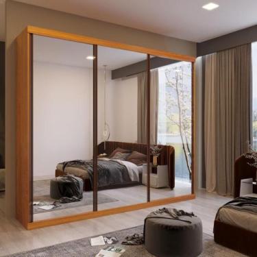 Imagem de Guarda Roupa Casal Taylor Crystal 3 Portas 6 Gav Bom Pastor, Naturale