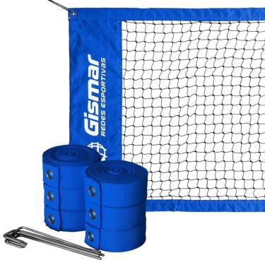 Imagem de Kit Beach Tennis Azul - Rede Oficial Pro + Fita de Marcação-Unissex