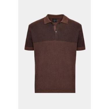 Imagem de Polo Tricot Mc Mix Jacquard (Pa) Cafe-Masculino