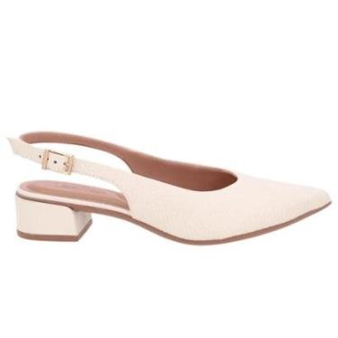 Imagem de Slingback Usaflex Ud27001002 Salto Bloco Couro Bico Fino-Feminino