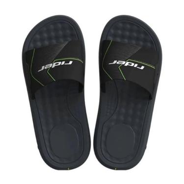 Imagem de Chinelo Infantil Masculino Slide Rider Step 12223, Cinza verde branco,