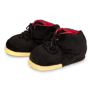 Imagem de Pantufa 3D Sneaker Net Basquete Preto Solado Borracha Antiderrapante T