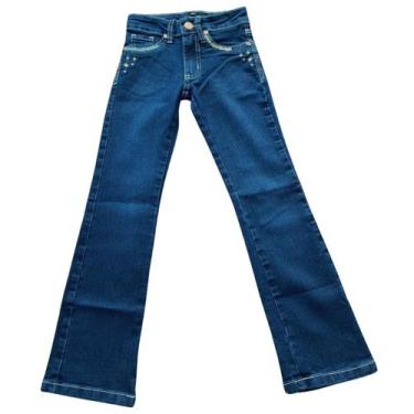 Imagem de Calça Jeans Infantil Menina Docks Estrela, Jeans escuro, 10