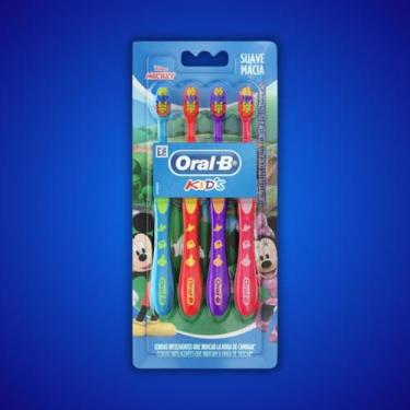 Imagem de Escova Dental Infantil Mickey Kids Multicores 4un  Oral B - OralB