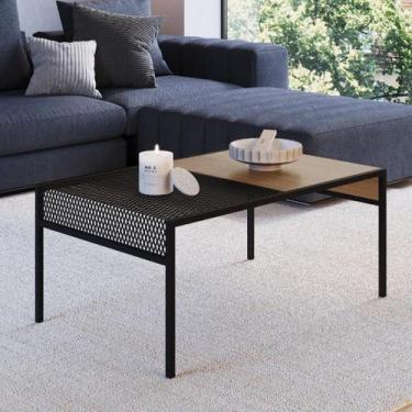 Imagem de Mesa de Centro Industrial Retrô Madeira/Aço York Bege - Artesano