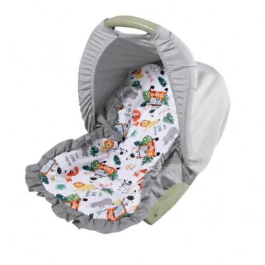 Imagem de Capa Bebê Conforto Capota Apoio Redutor Menina Menino 3 Peça (Safari)