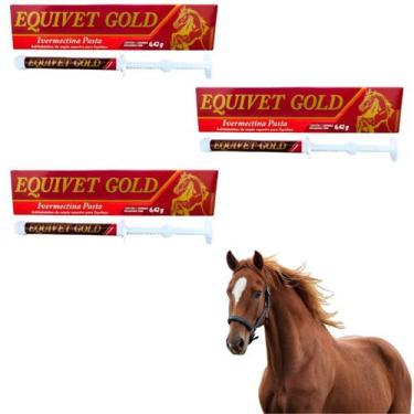 Imagem de Kit 3 Unidades Equivet Gold Pasta Anti helmíntico Para Equinos 6,42g V