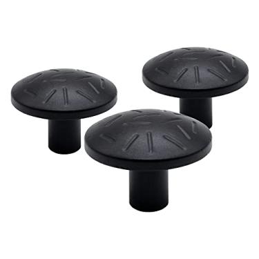 Imagem de Kit 3 Puxadores Para Gaveta Armario Penteadeira Ponto 1 Furo (Preto Fosco)