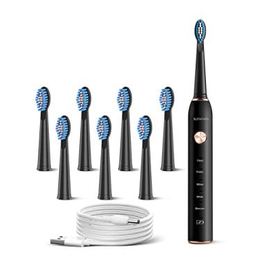 Imagem de Escova de dentes elétrica para cuidados com dentes e gengivas, IPX7 à prova d'água Sonicare 38000VPM, carregamento rápido de longa duração com lembrete de tempo inteligente, 5 modos opcionais, cabeças