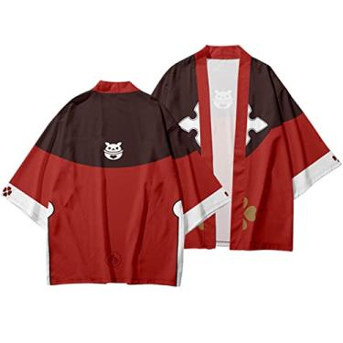 Imagem de Genshin Impact Zhongli Qiqi Klee Jaqueta Cardigan Costume Cosplay Tops Xale Manga 3/4 Manto