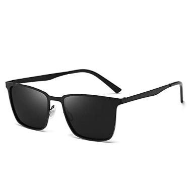 Imagem de Óculos de sol polarizados design clássico masculino mulher condução armação quadrada moda óculos de sol masculino gafas de sol, C1, polarizado