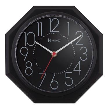 Imagem de Relógio De Parede Herweg Octógno 6117-034 Preto