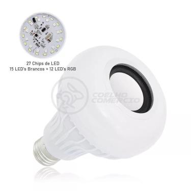 Imagem de Lâmpada Led 12W E27 Rgb Colorida Com Caixa De Som Bluetooth