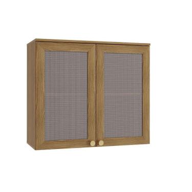 Imagem de Armário Aéreo 80cm 2 Portas Com Tela Kappesberg Nogueira