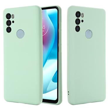 Imagem de YUNCHAO Caixa de telefone Para Motorola Moto G60S Pure Color Liquid Silicone Shock Cobertion Cobertion Telefone capa para celular