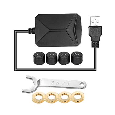 Imagem de Tingpai Sistema de amento de pressão dos pneus Pa navegação Android com 4 sensores externos Tela em tempo real Pressão e tempe tu de 4 pneus