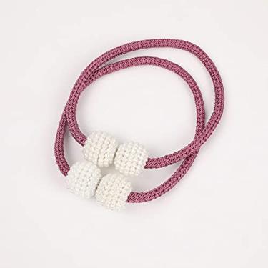 Imagem de Acessórios de cortina de fivela magnética de corda de flor criativa acessórios de cortina simples pequena pulseira de fivela magnética de pérola, T11,2 PCS