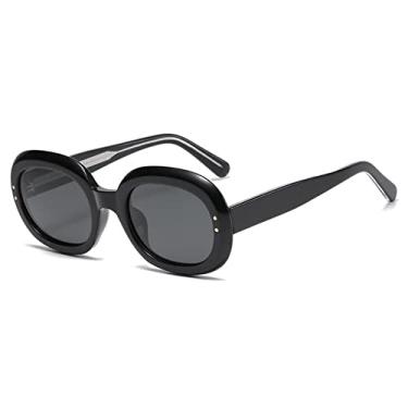 Imagem de Óculos de sol polarizados ovais fashion para mulheres óculos de direção femininos na moda verde gradiente óculos de sol praia guarda-sol, preto C1 preto, lente polarizada