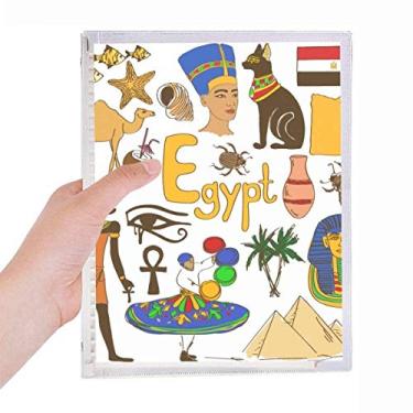 Imagem de Caderno com bandeira nacional de animais do Egito Landscap diário de folhas soltas recarregável, papelaria