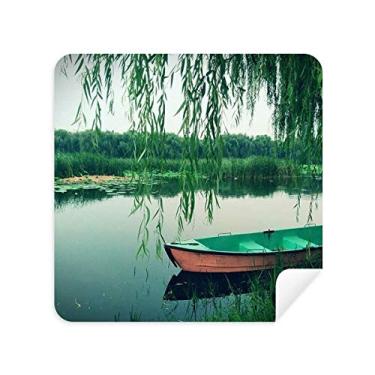 Imagem de Pano de limpeza de tela Willow Leaf Boat Lake para fotografia e tecido de camurça, 2 peças