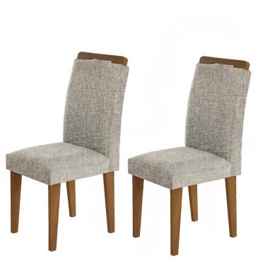 Imagem de Conjunto com 2 Cadeiras Athenas Linho Grafite Rufato