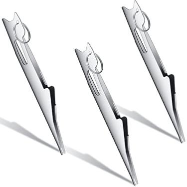 Imagem de Deekin 3 peças de linha de pesca nó Tyer Quick Tie ferramenta de amarração de nó de pesca com mosca, ferramenta de nó de pesca com mosca, acessórios para pescadores, equipamento de amarração de mosca, para ganchos, linhas de iscas, homens, prata