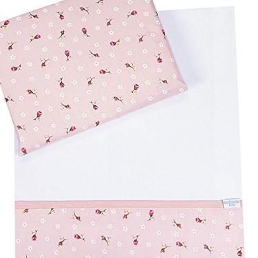 Imagem de Batistela Baby Jogo Lençol Carrinho Estampado 3 Peças - Florzinha Rosa