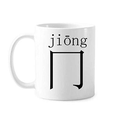 Imagem de Componente do personagem chinês Jiong Caneca cerâmica café porcelana copo talheres